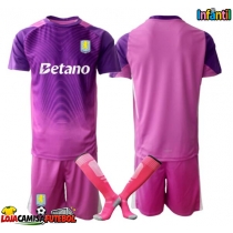 Camisa de Futebol Aston Villa Goleiro Equipamento Alternativo Infantil 2025-26 Manga Curta (+ Calças curtas)